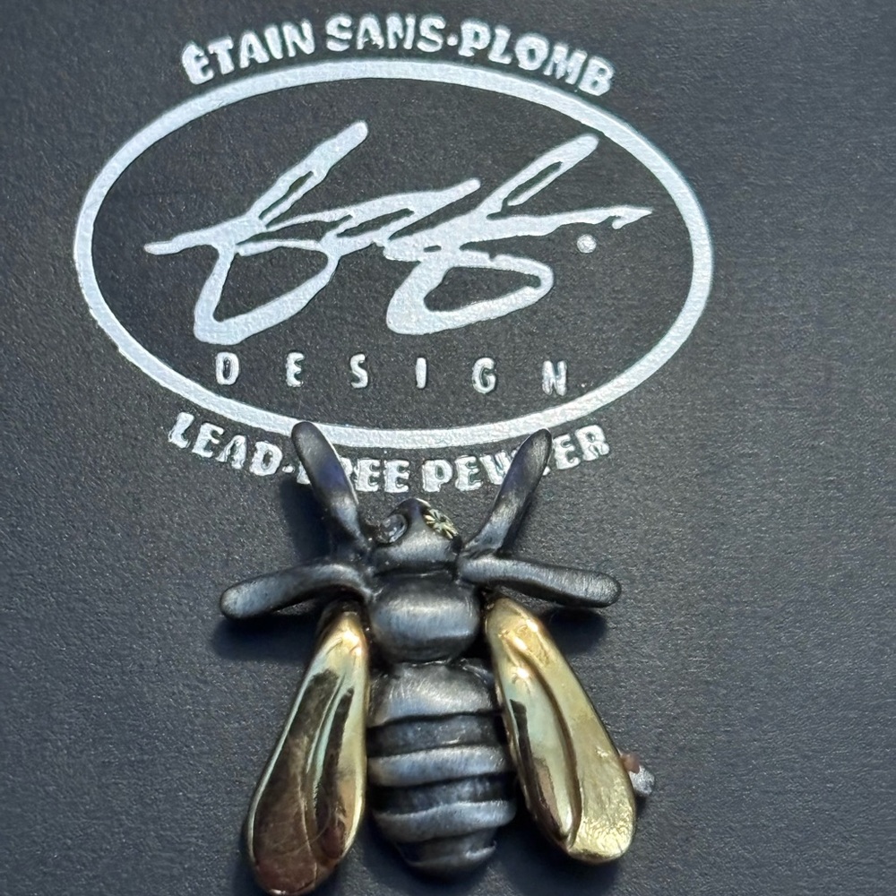Faf Design lead free pewter and gold tone bee pin